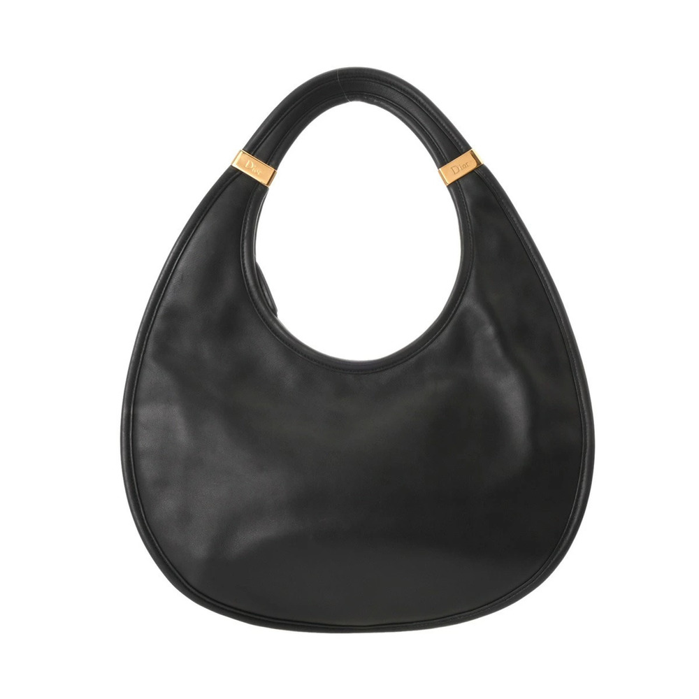 DIOR Hobo Shoulder Bag Black Leather